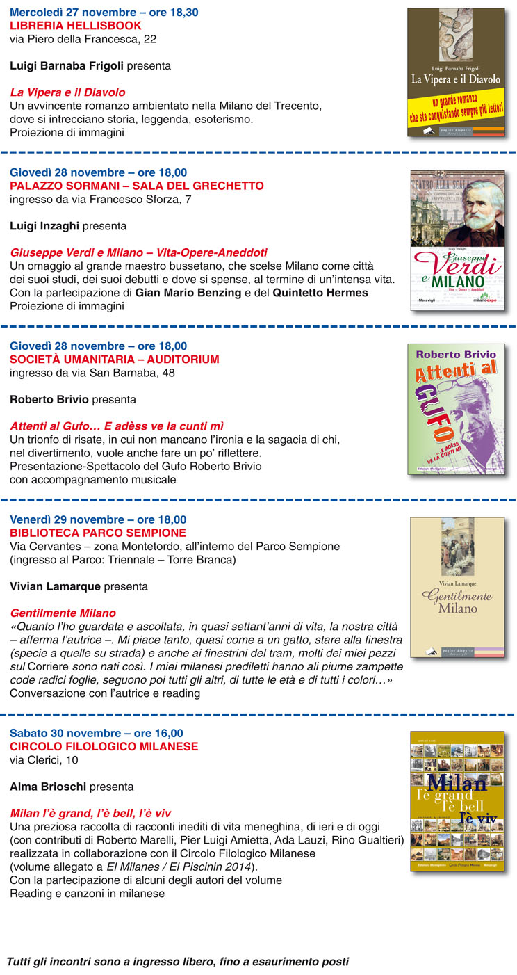 Meravigli edizioni - incontri della settimana‏