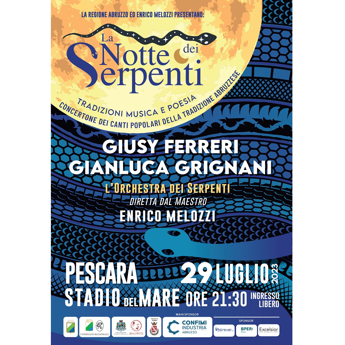 Questa sera a Pescara ci sarà La Notte dei Serpenti