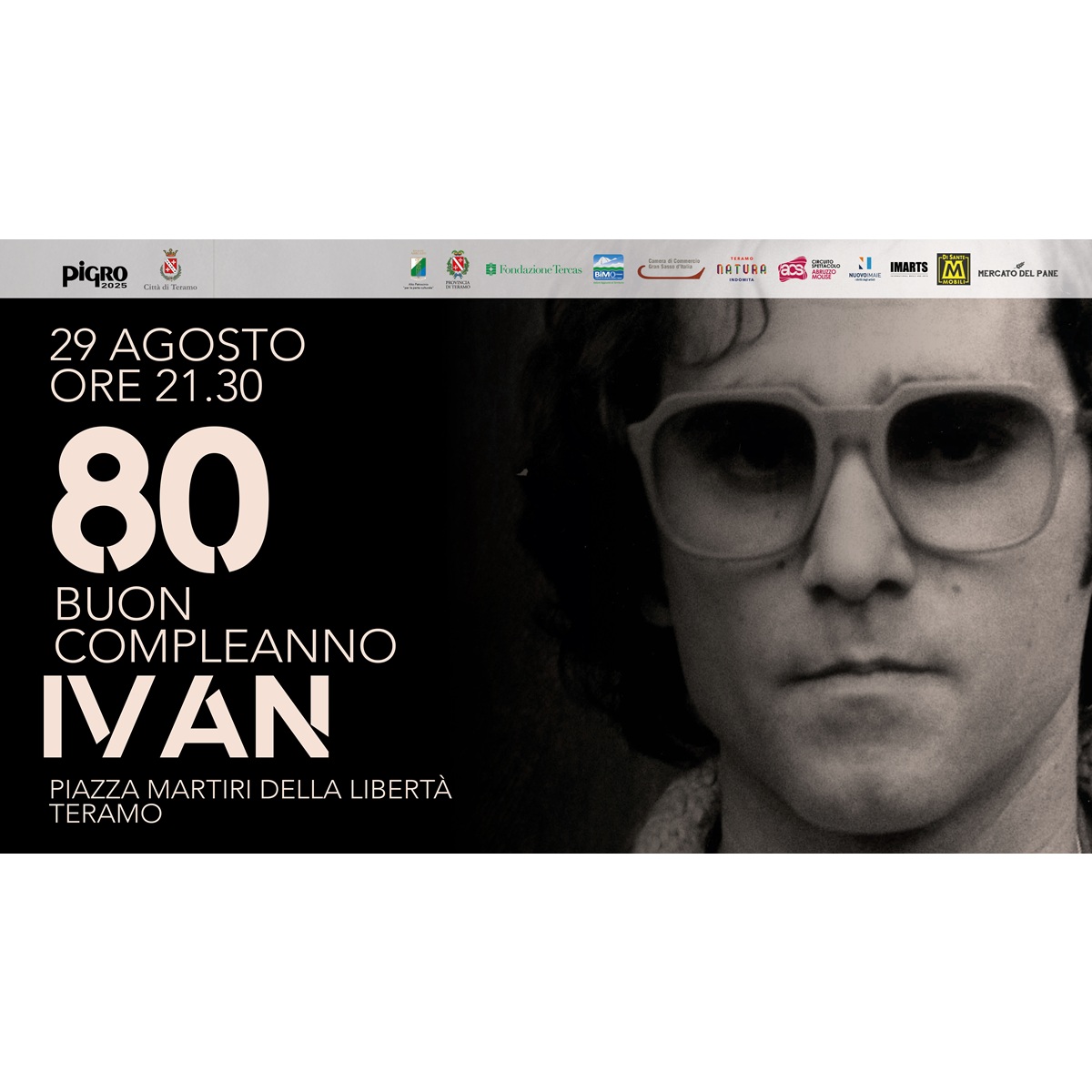 A Teramo la grande festa per gli 80 anni di Ivan Graziani