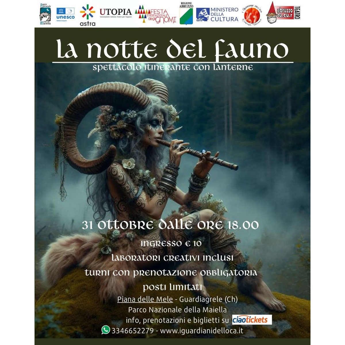 La Notte del Fauno a Piana delle Mele venerdì 31 ottobre 2025