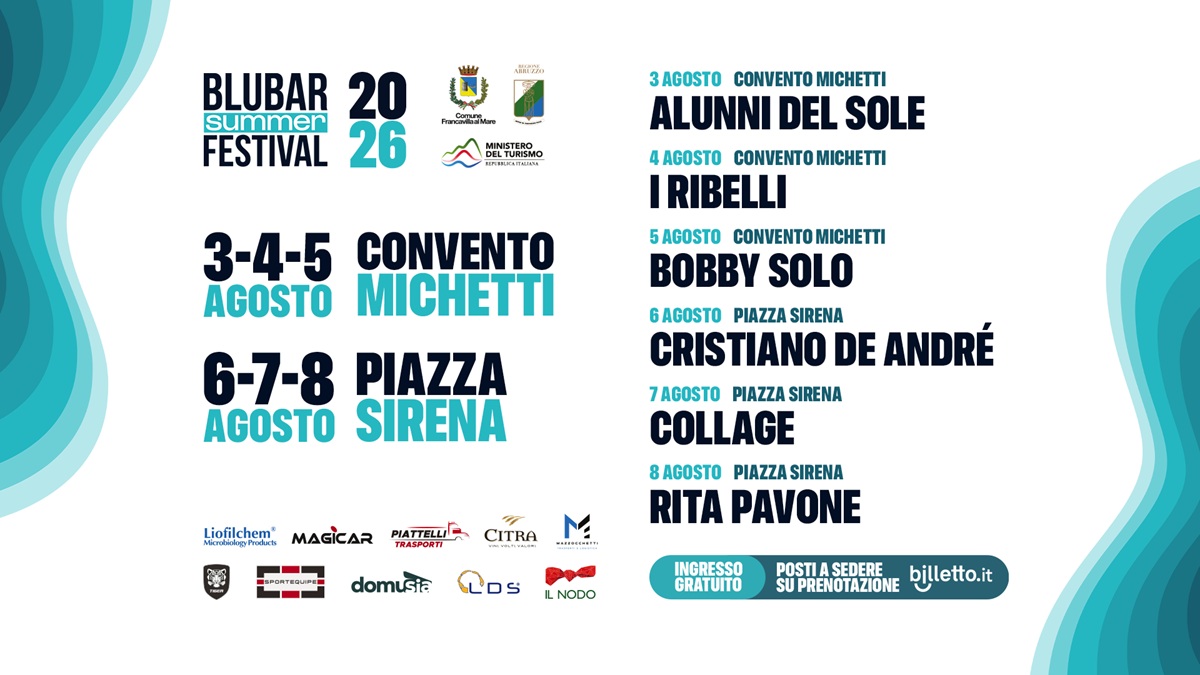 Blubar Summer Festival 2026 al via oggi la 24ª edizione