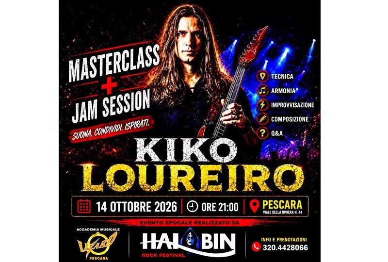 Kiko Loureiro a Pescara mercoledì 14 ottobre 2026